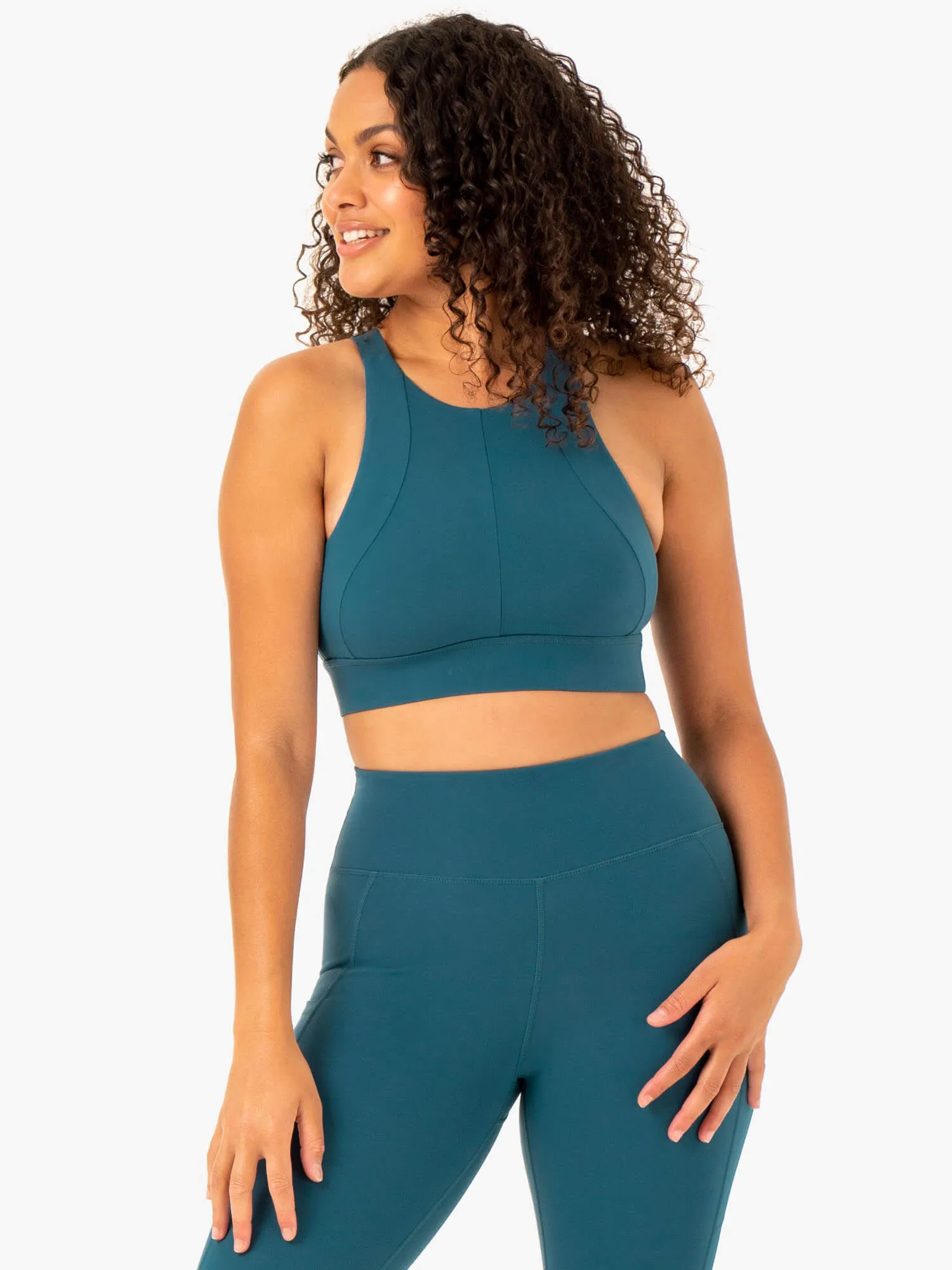 Hook-and-eye closure Reset High Impact Sports Bra - Teal