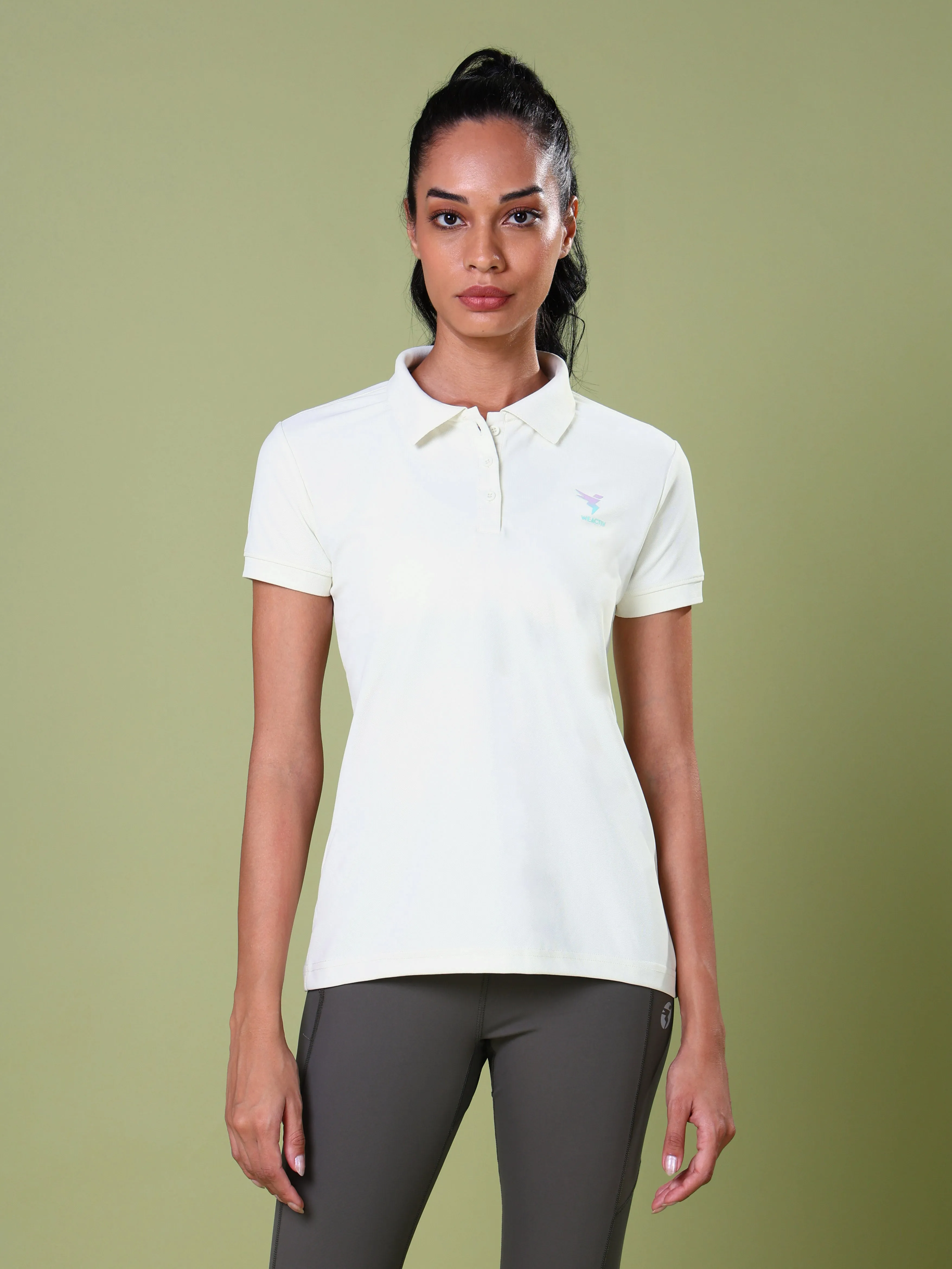Women Solid Slim Fit Polo T-shirt with MATPIQ brandable Sublimation Resistant Fabric