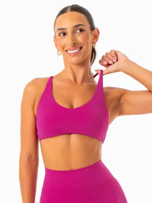 NKD Embody Sports Crop - Fuchsia Elastic Fabric Purple