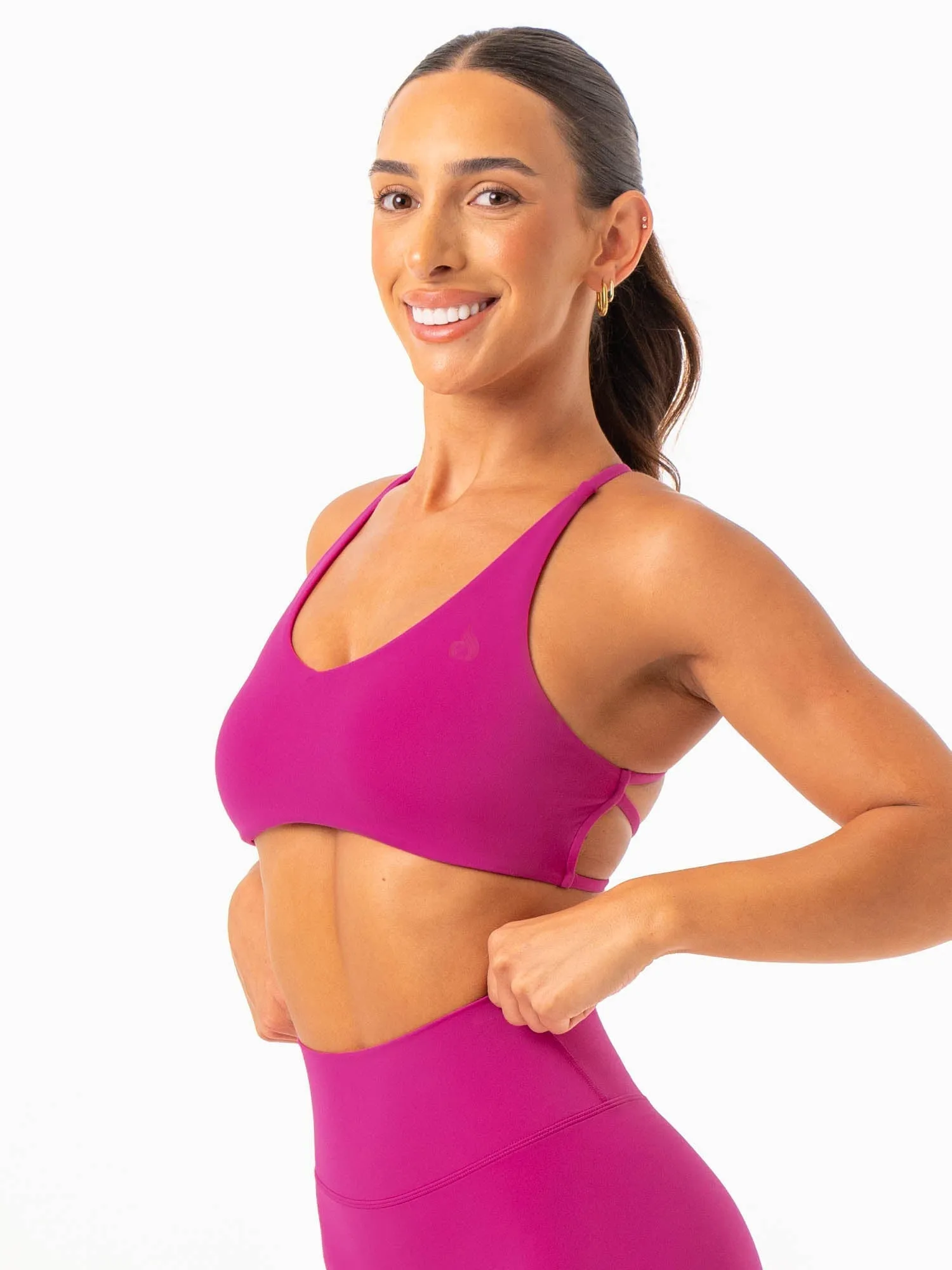 NKD Embody Sports Crop - Fuchsia Contrast stitching seams Flexible Design