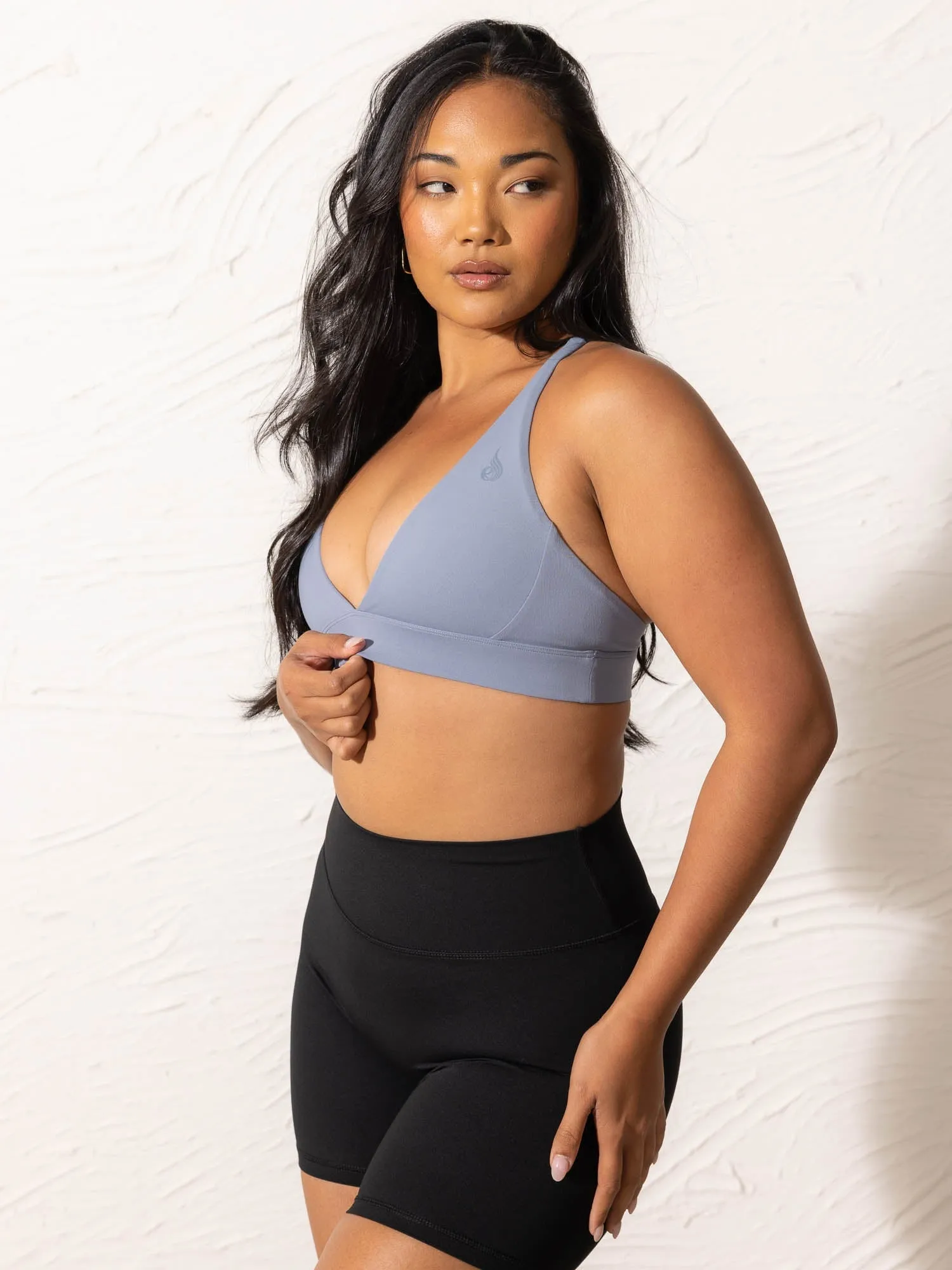 NKD Low Neck Sports Bra - Denim Blue Versatile Fabric