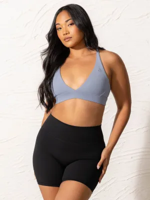 NKD Low Neck Sports Bra - Denim Blue Sleeveless