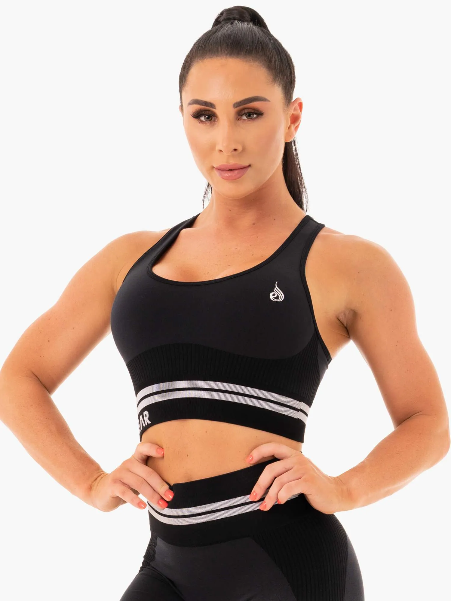 Chest support Freestyle Seamless Longline Sports Bra - Black