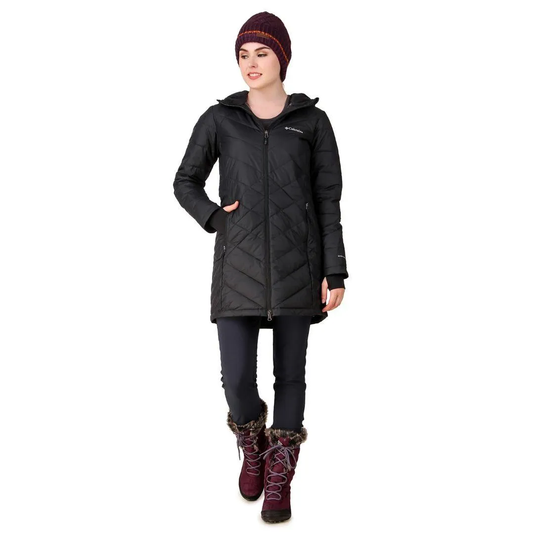 Columbia Women Black Heavenly Long Hooded Jacket Conditioner Discover