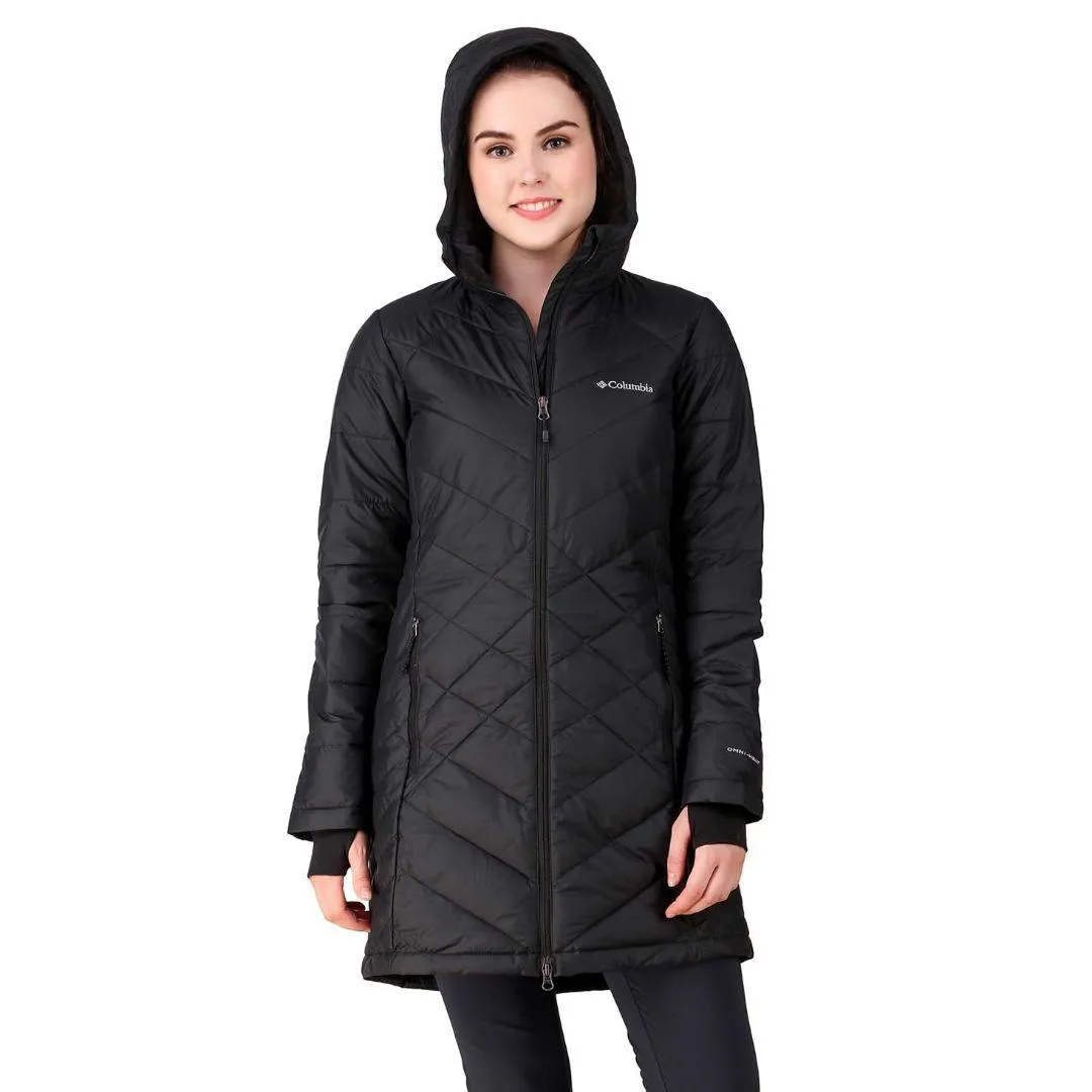 Water Repellent Coating Columbia Women Black Heavenly Long Hooded Jacket
