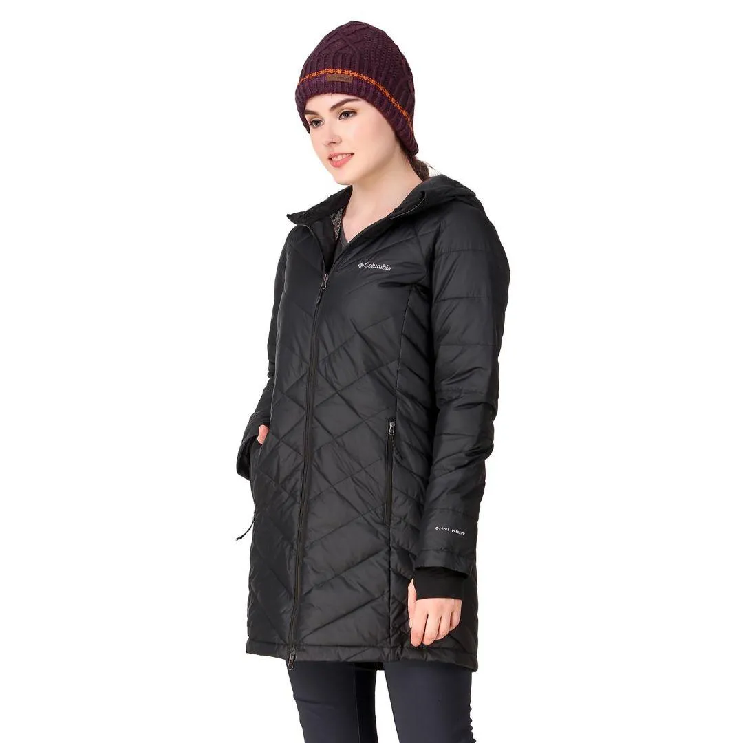 Columbia Women Black Heavenly Long Hooded Jacket Street Edge