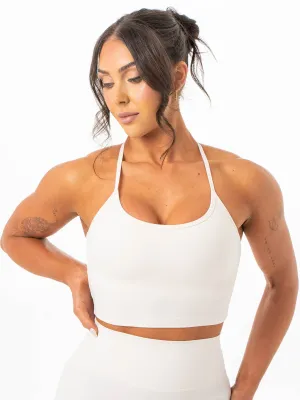 Non Irritating Seams Versatile Structure NKD Contrast Shelf Bra Tank - Vanilla