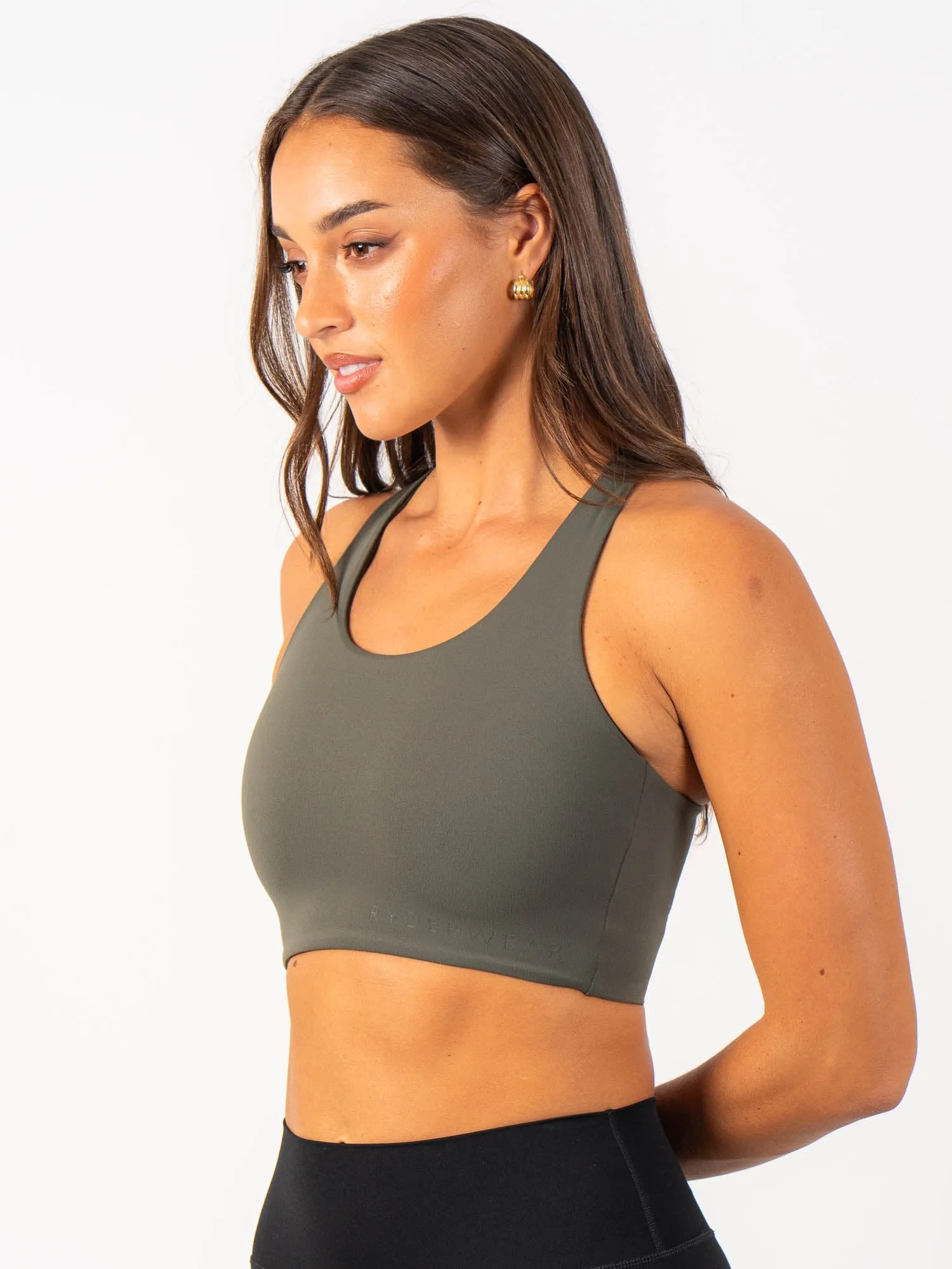 NKD Sports Bra - Khaki Thin straps seams Smooth Band