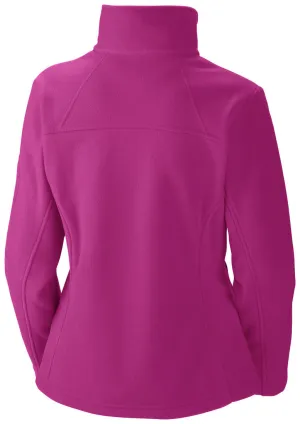 Compression Stitching Columbia Women Red Fast Trek II Full Zip Fleece Jacket