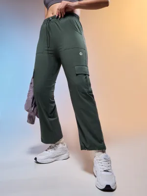Women Solid Slim Fit Sports Cargo Trackpants with TS FLEXI Advanced Cushioning Flex Fabric With Recovery