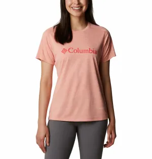 Bold Statement Columbia Women Peach W Zero Rules Graphic Crew (Sun Protection)