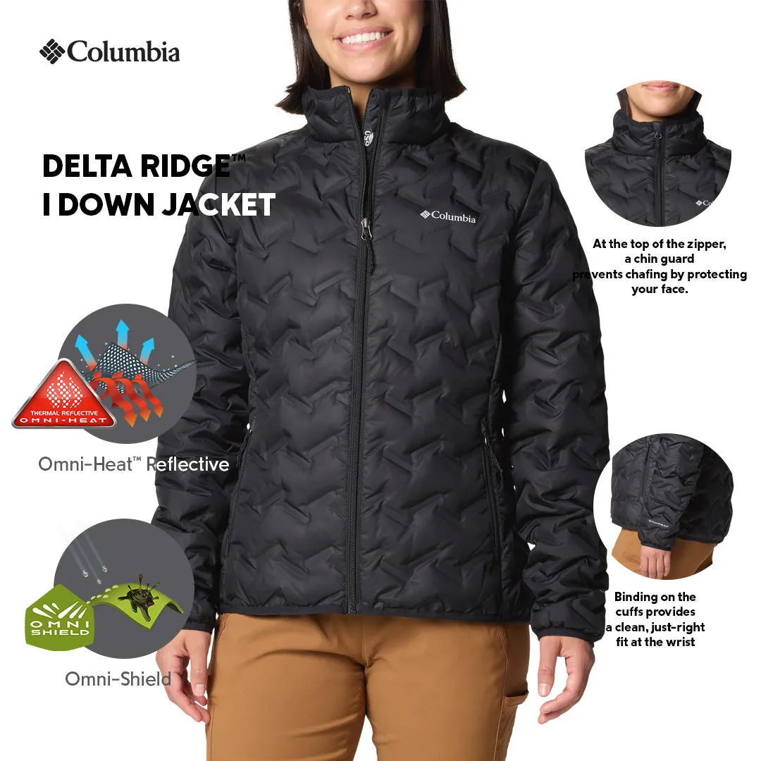 Columbia Women Black Delta Ridge II Down Jacket Fitted Look