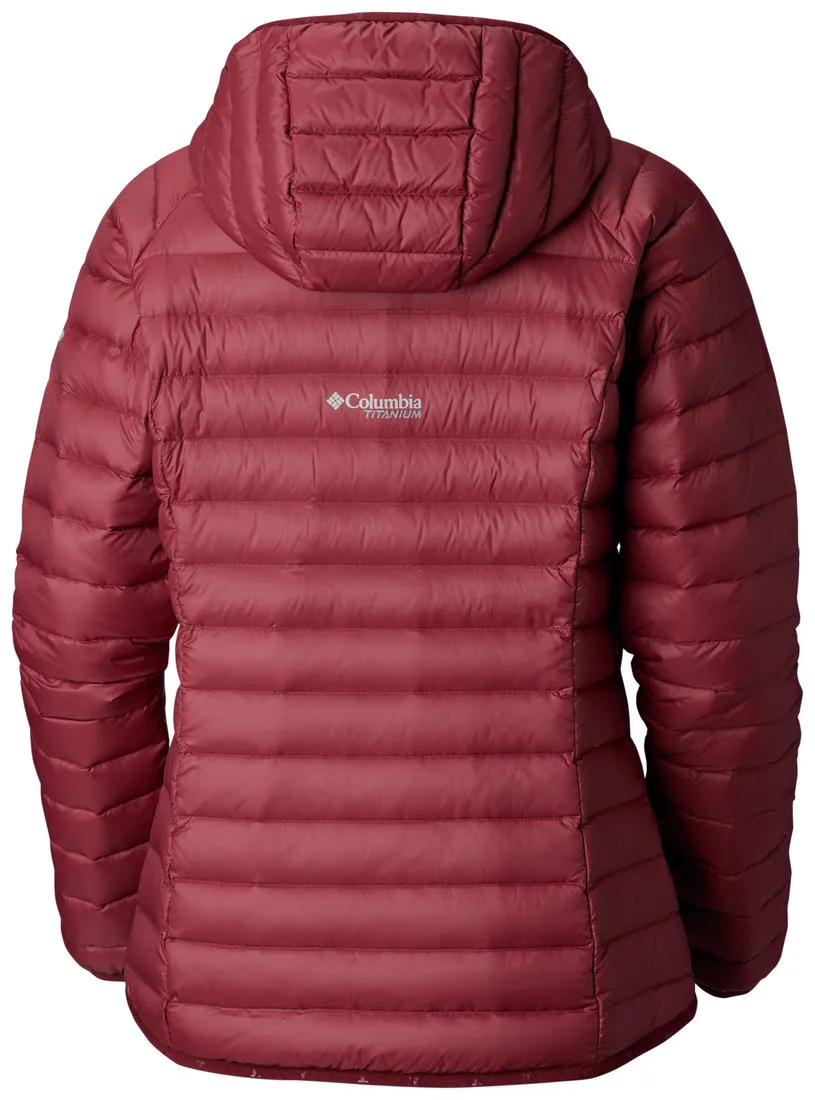HiddenStorage Columbia Women Red Alpha Trail Down Hooded Jacket