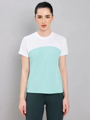 Button Down Cool Layer Wear Women Colorblock Slim Fit Crew Neck T-shirt with TECHNO COOL 