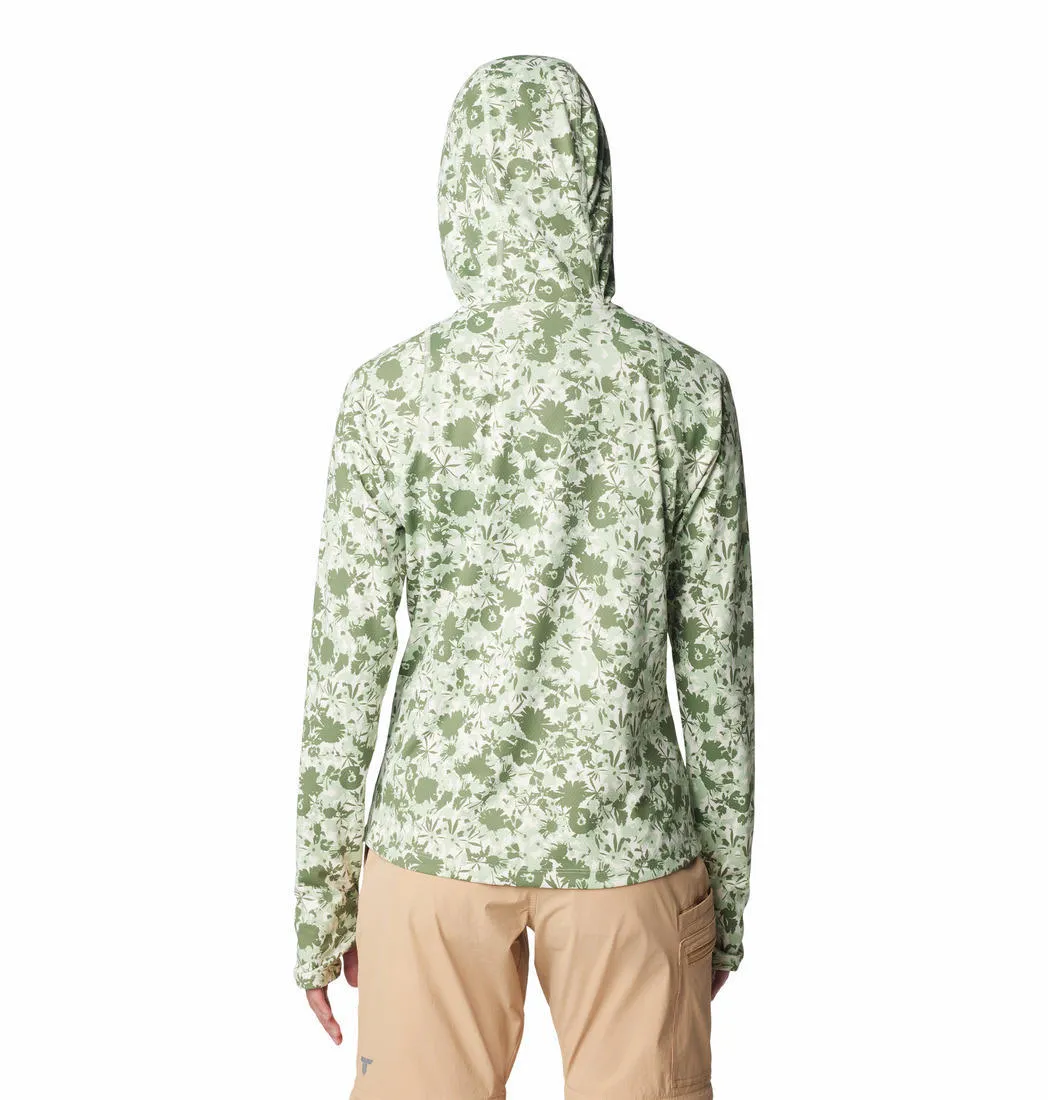 Low Profile Silhouette Columbia Women Green Summit Valley Hoodie (Sun Protection)