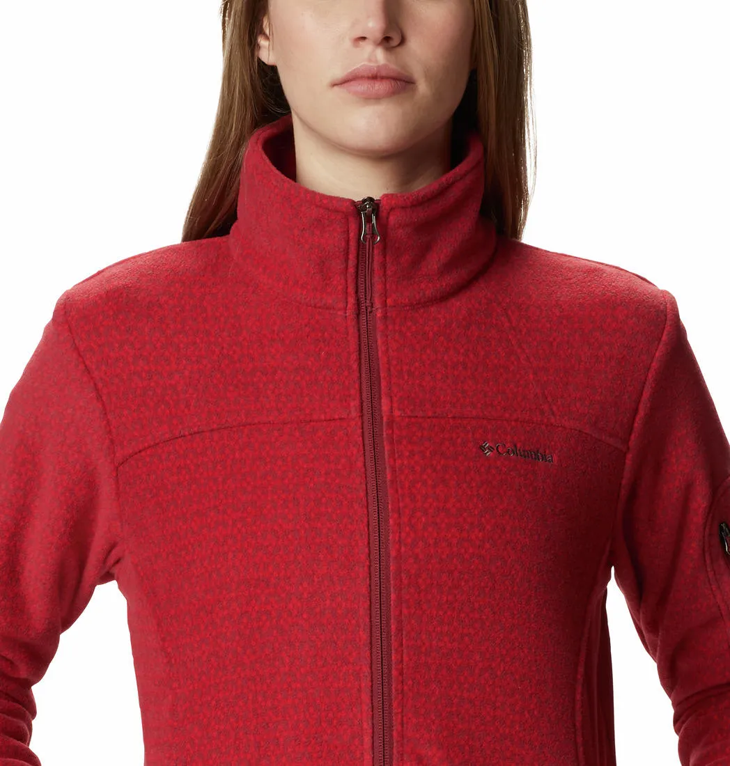 Columbia Women Red Fast Trek Printed Jkt suitable for talent shows