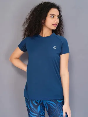 All-Day Comfort Wear Women Solid Slim Fit Crew Neck T-shirt with TECHNO COOL
