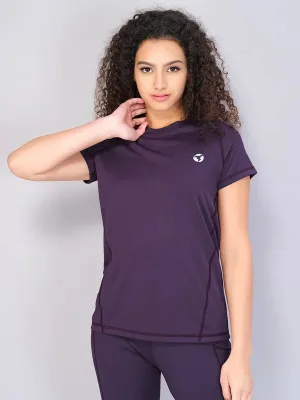 Sleek Fit Preppy Women Solid Slim Fit Crew Neck T-shirt with TECHNO COOL