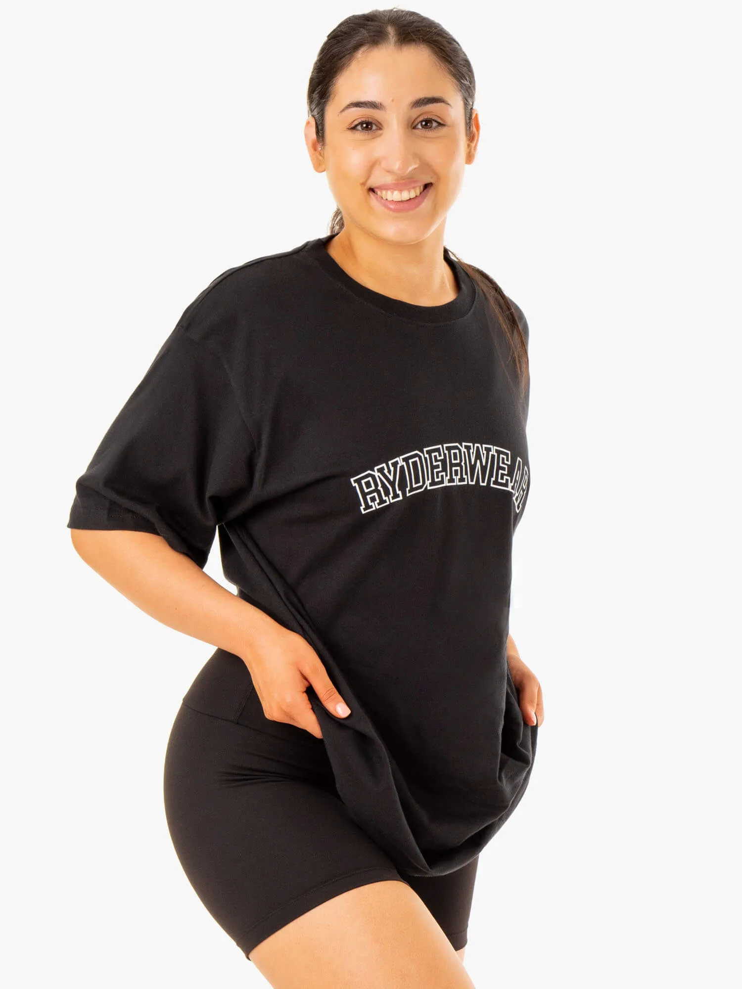 Oversized T-Shirt - Black SeamlessConstruction Street Casual