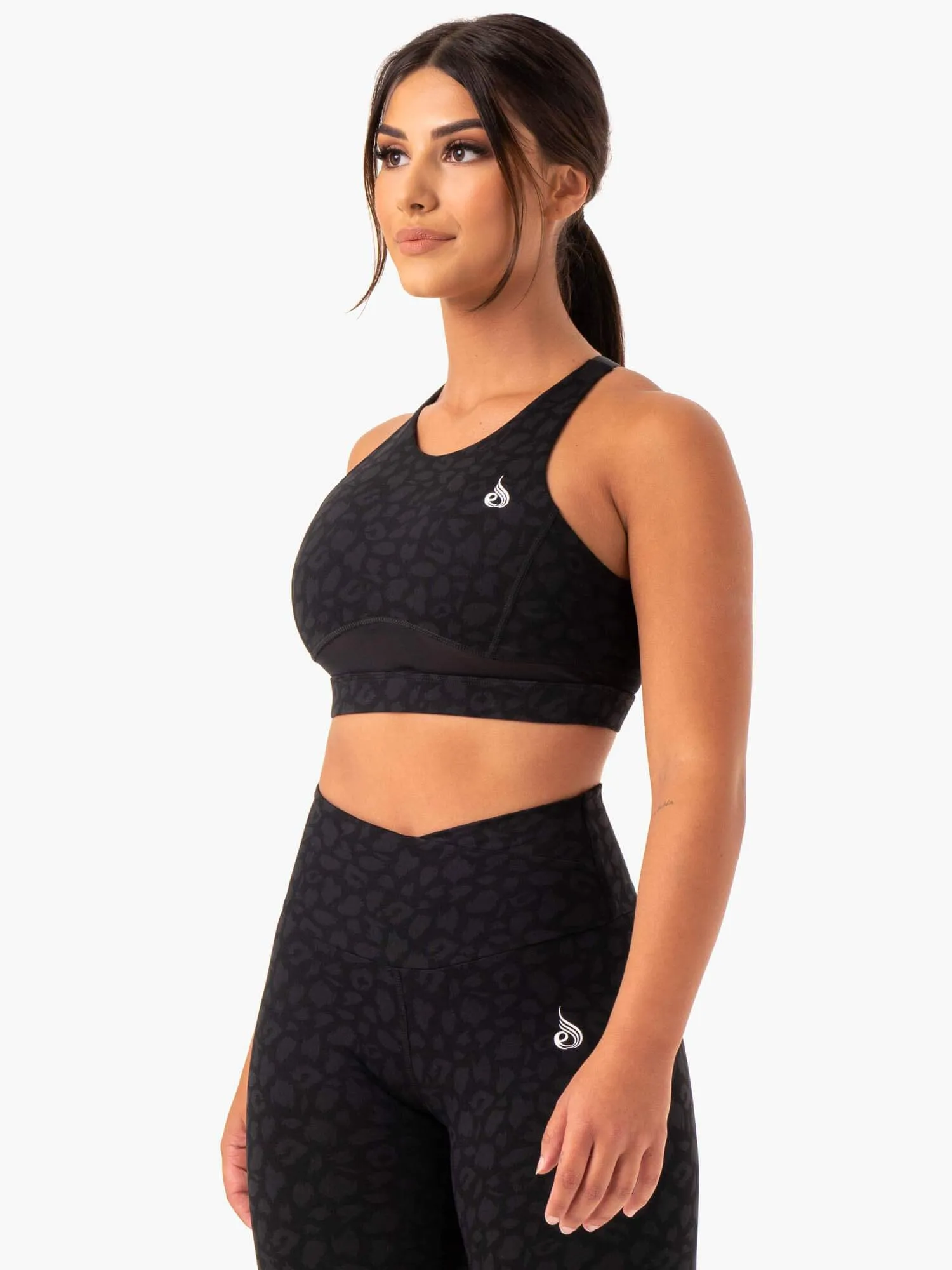 Amazon Mesh Sports Bra - Black Leopard Warm-up Joint Support