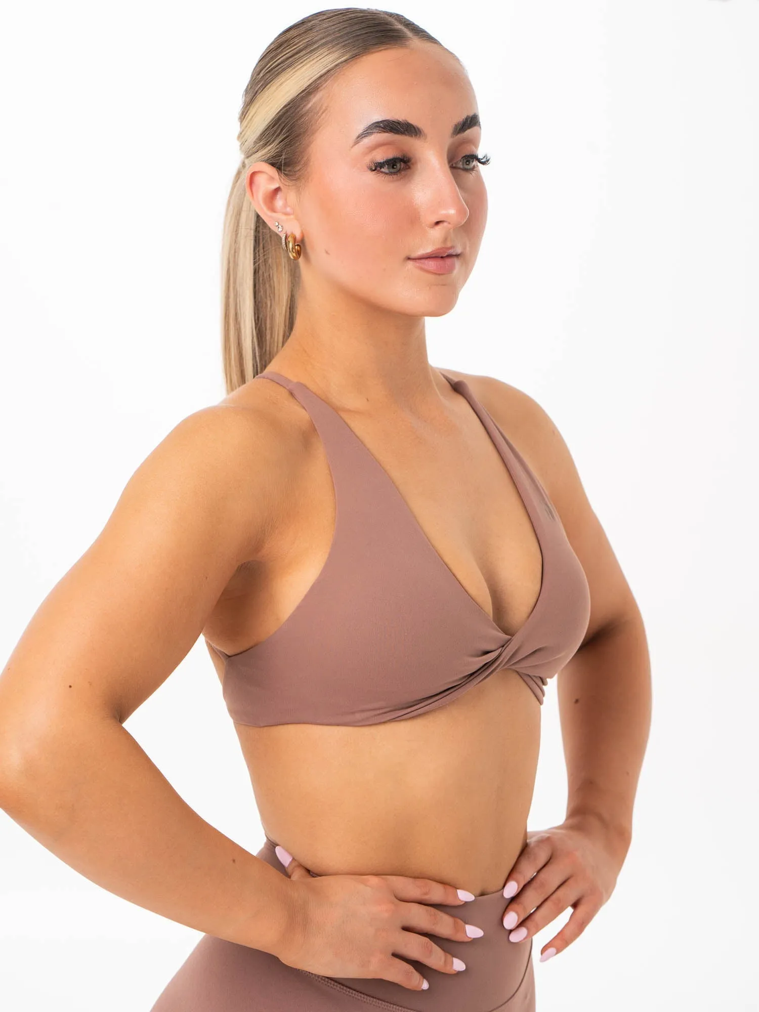 Thermal seams NKD Twist Sports Bra - Mocha