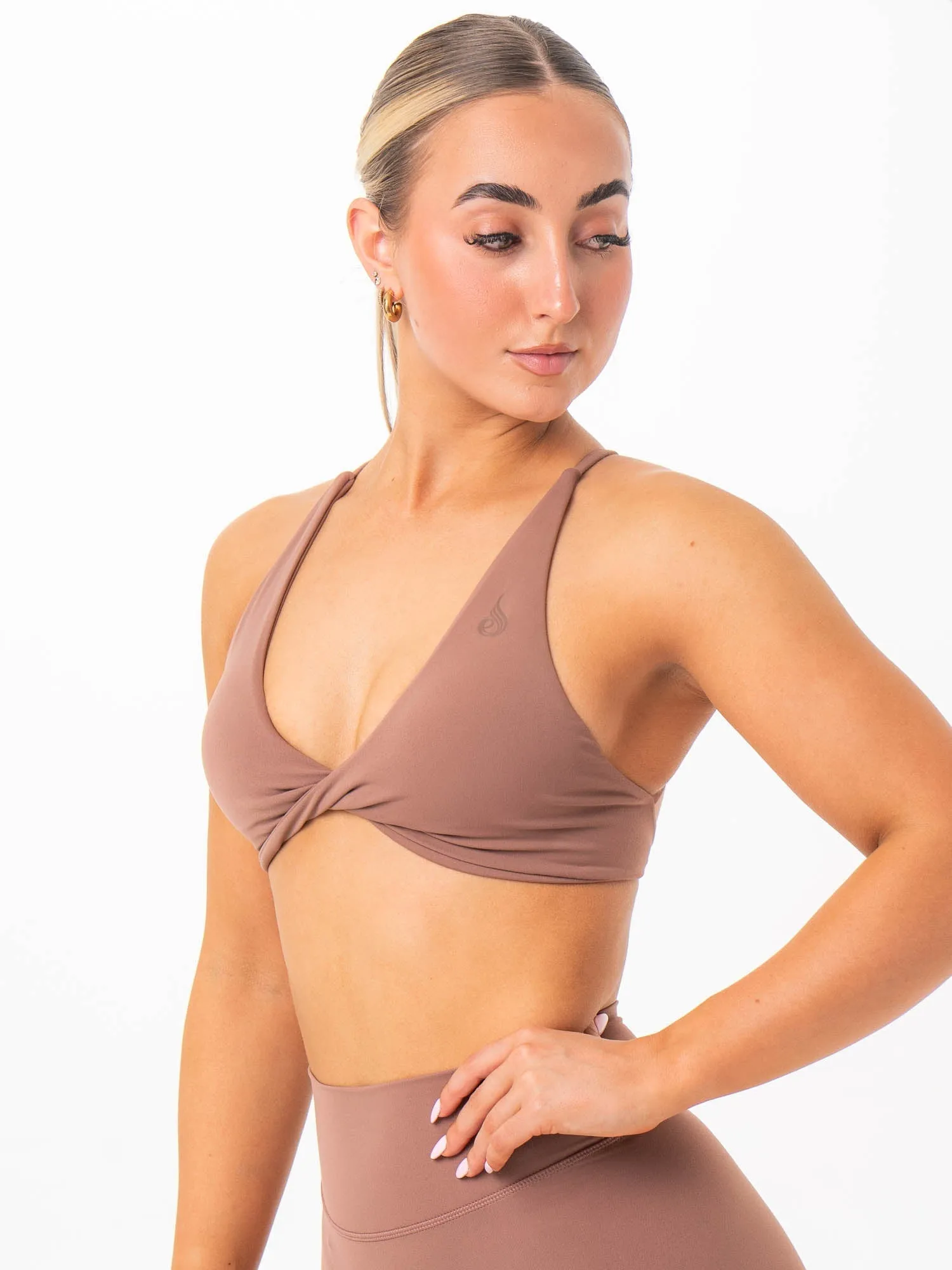 Smooth seams NKD Twist Sports Bra - Mocha