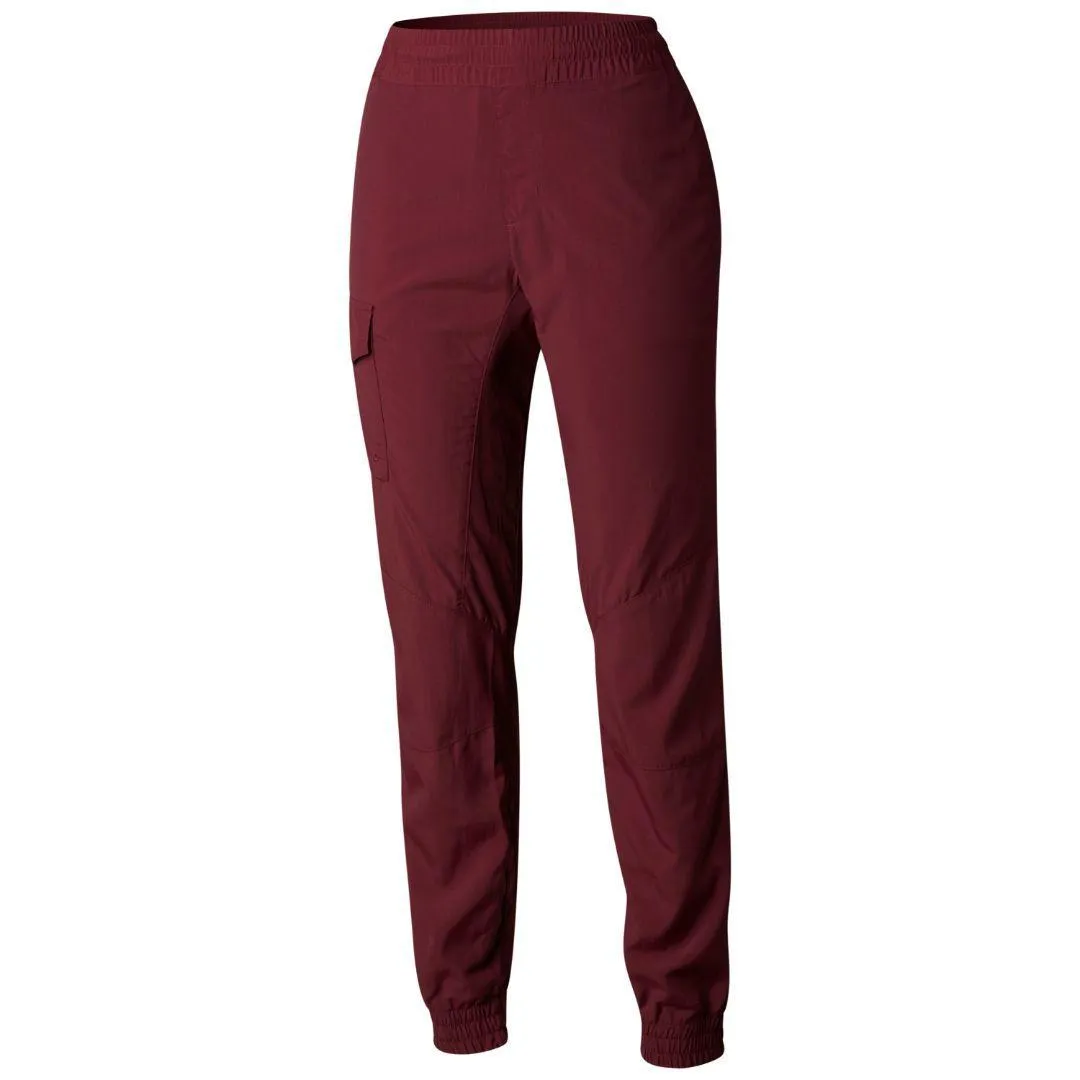 Columbia Women Red Silver Ridge Pull On Pant (Sun Protection) Roll Up Hem Feature Agility Performance
