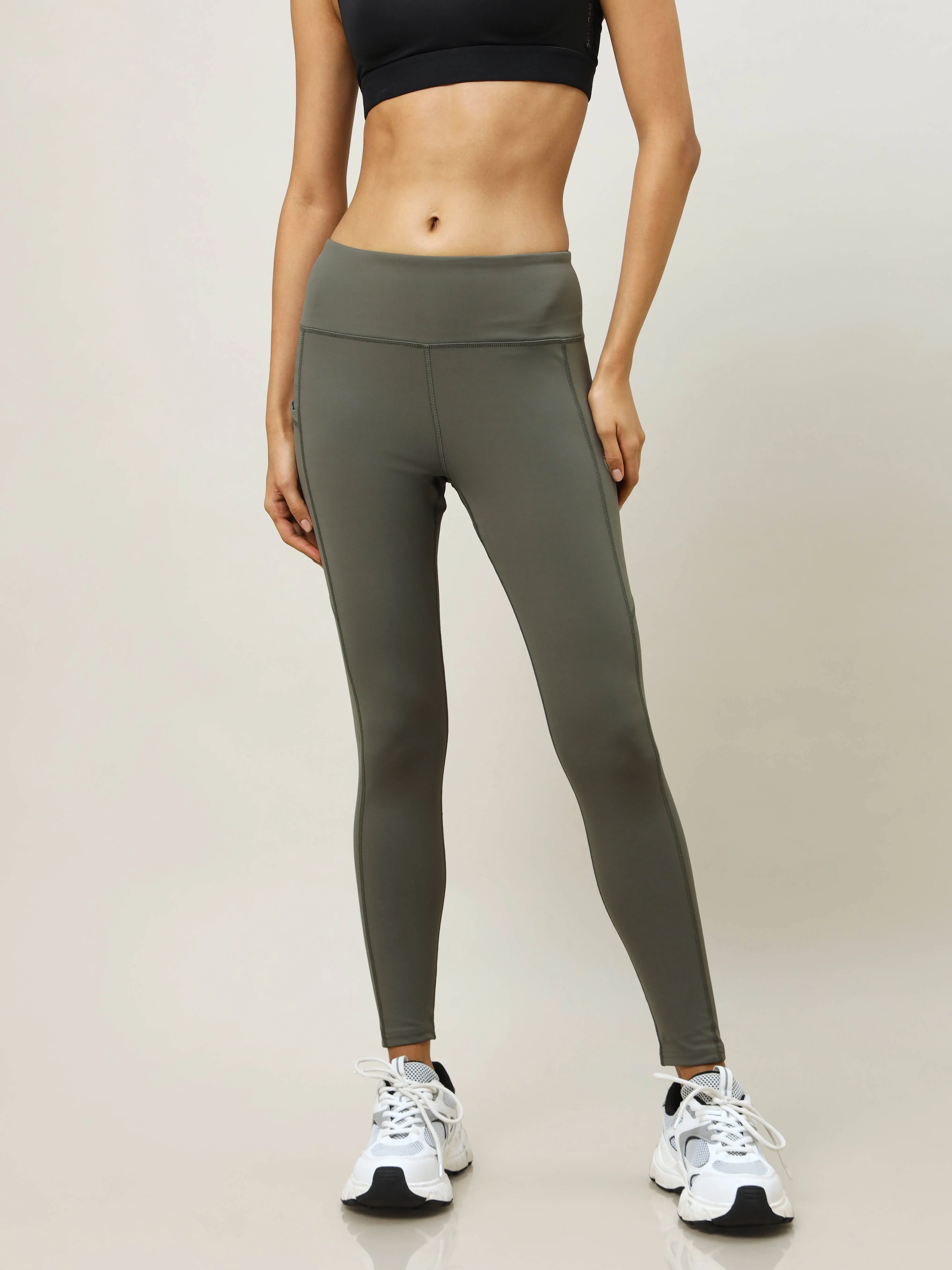 Women Solid Slim Fit Tights with ELASTO LITE Breathable Active Wear