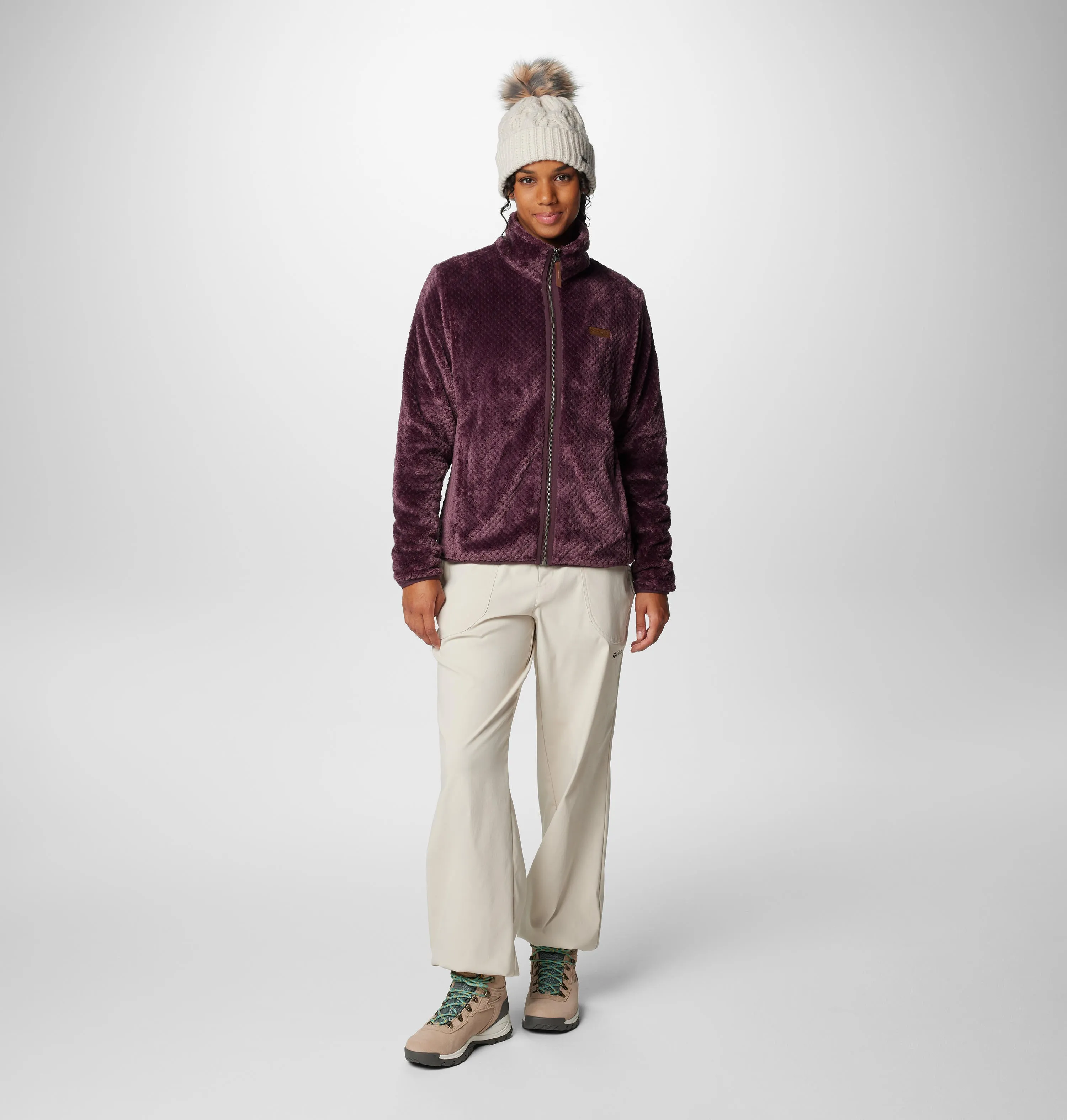 Columbia Women Red Fire Side II Sherpa FZ Water Resistant Shell