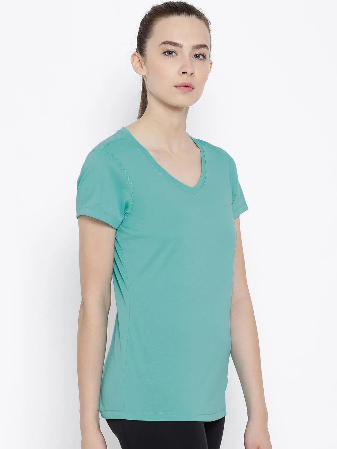 Columbia Women Green Tech TrekShort Sleeve Shirt Holiday Wear Essential Look