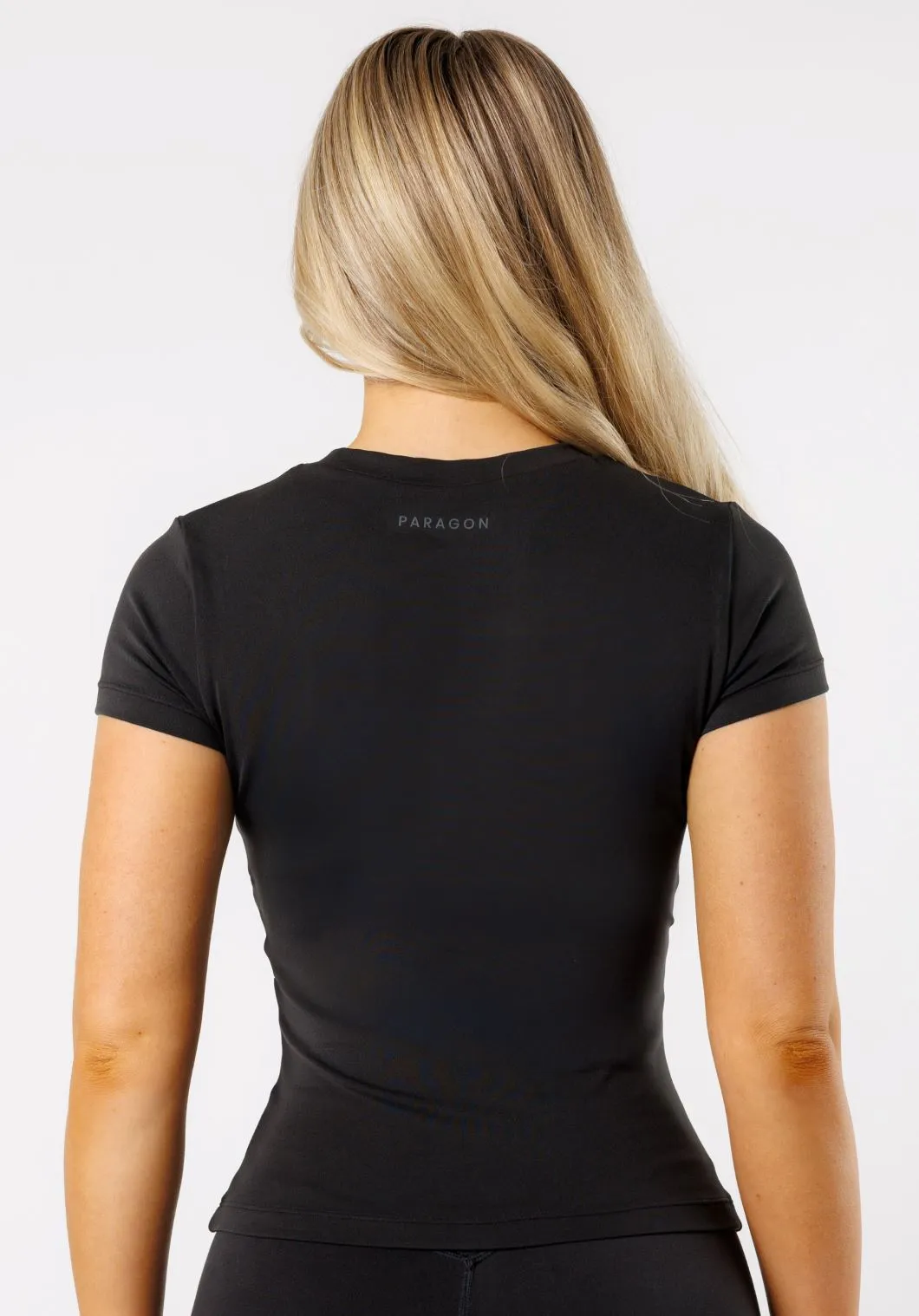 Reluna? Full Length Short Sleeve Top Black Sporty Layer Wrinkle Resistant Material