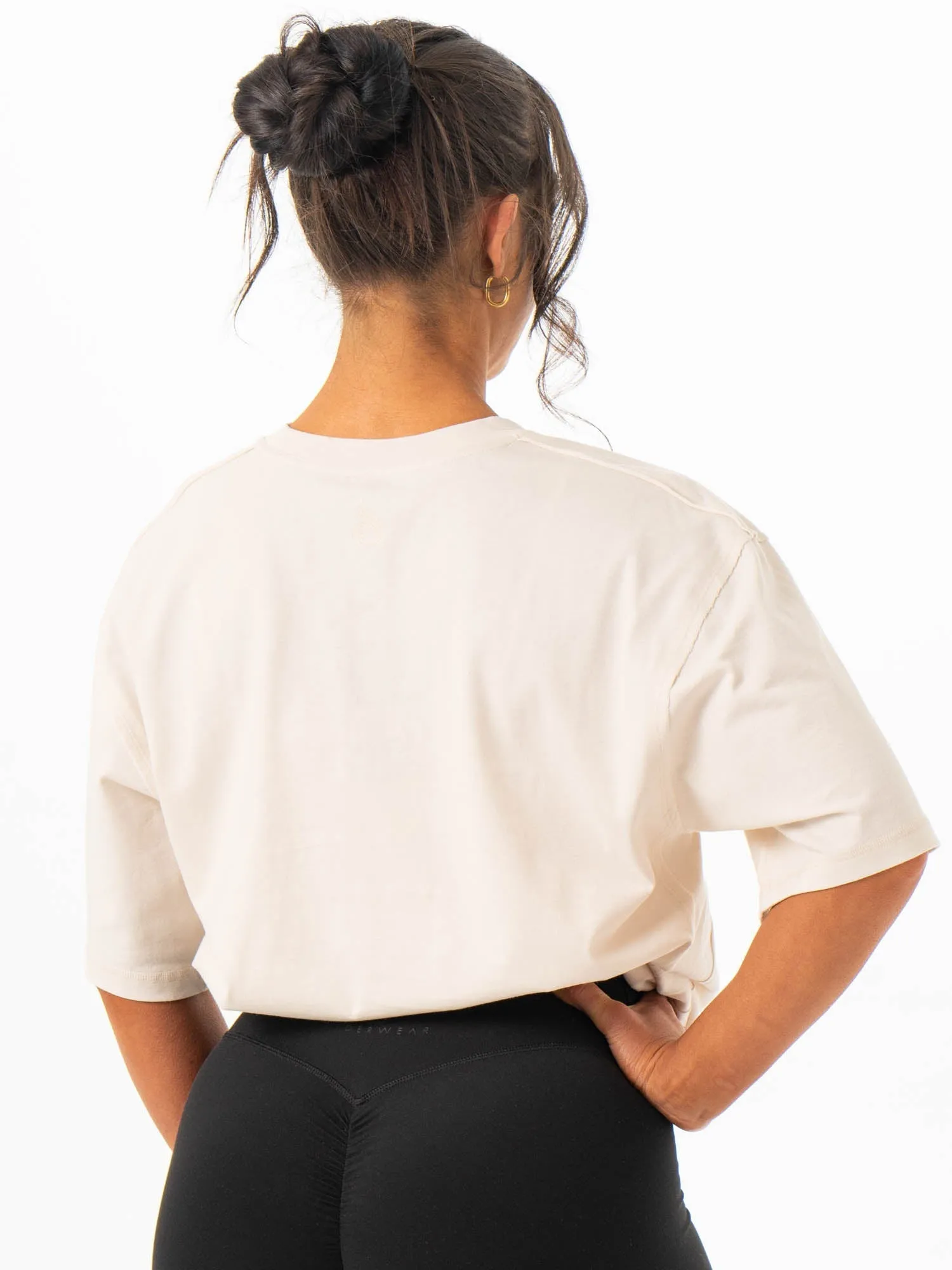 Lightweight Style Chic Style Trend Force Oversized T-Shirt - Bone