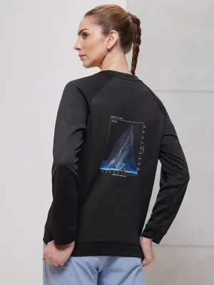Women Printed Slim Fit Crew Neck Pullover with ELASTO PLUS Date night