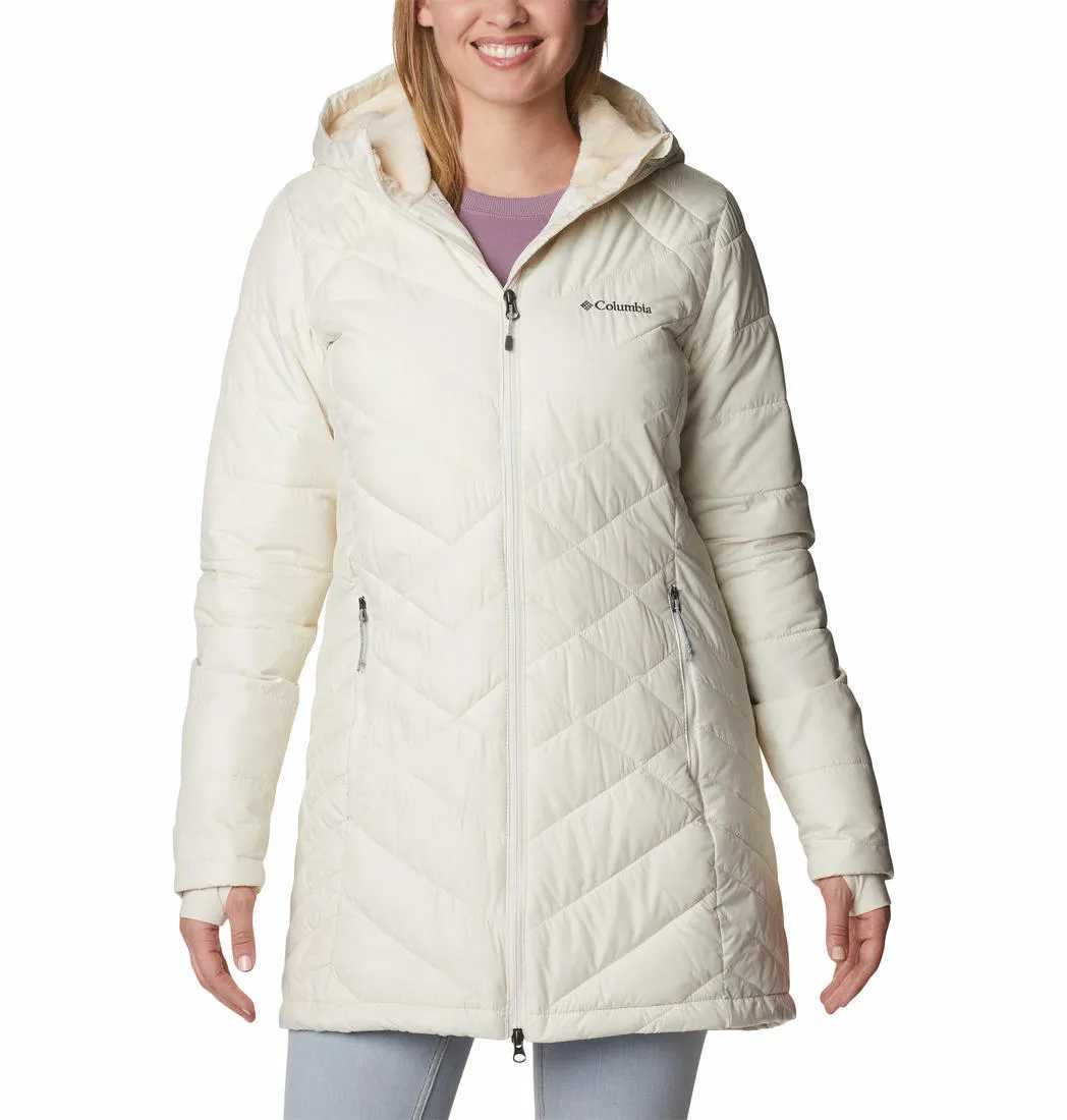 runway show Columbia Women White Heavenly Long Hooded Jacket