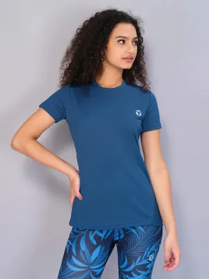Essential Top Trendy Piece Women Solid Slim Fit Crew Neck T-shirt with TECHNO COOL