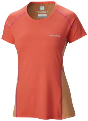 Street Smart Look AntiPillingTreatment Columbia Women Orange Freeze Degree III Short Sleeve Shirt (Sun Protection)