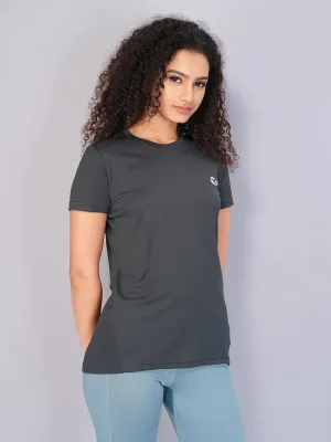 Printed design Women Solid Slim Fit Crew Neck T-shirt with TECHNO COOL
