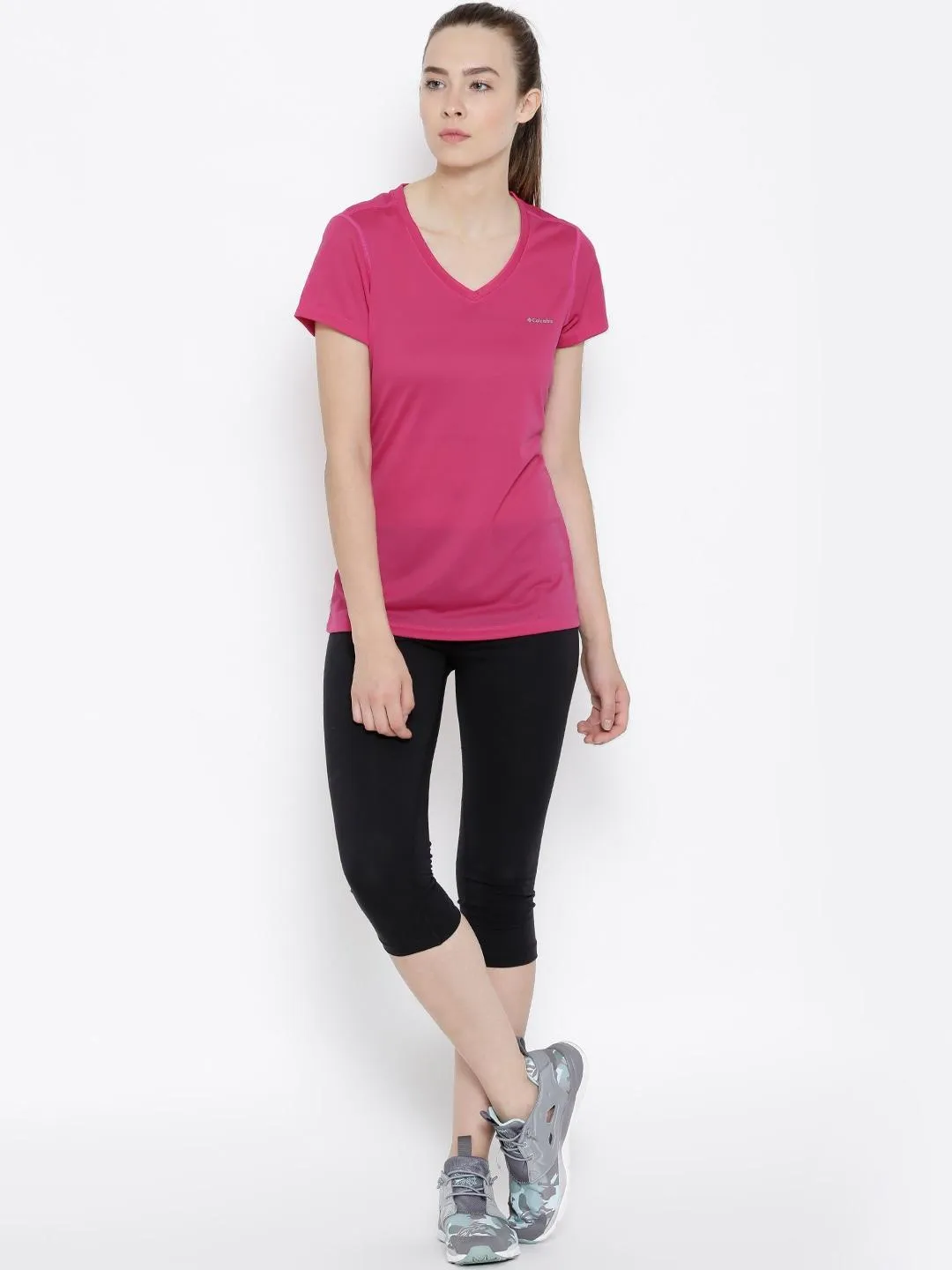 hypoallergenic material Performance Wear Columbia Women Red Tech TrekShort Sleeve Shirt