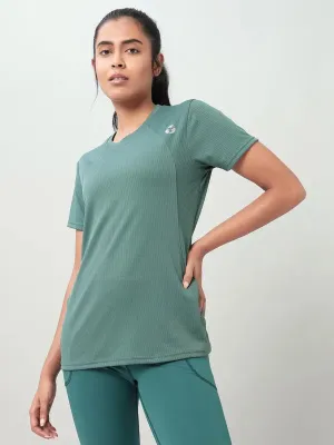 Comfortable Touch Perfect Fit Wear Women Self Design Slim Fit Crew Neck T-shirt with TECHNO COOL 