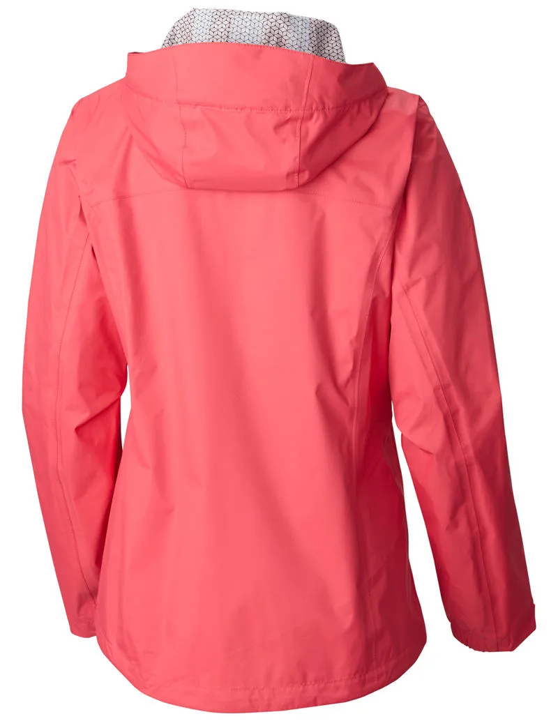 Stand Up Collar Abrasion resistant Columbia Women Red EvaPOURation Jacket Waterproof