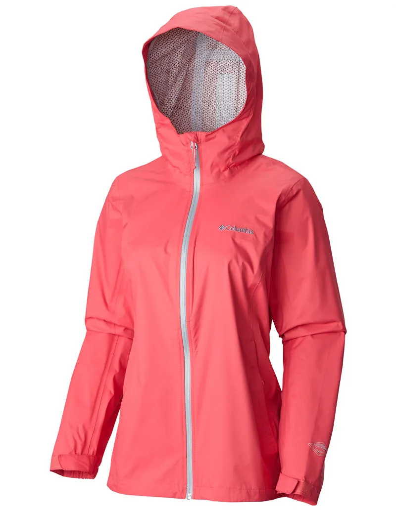 Columbia Women Red EvaPOURation Jacket Waterproof Nano Coated Fabric skier