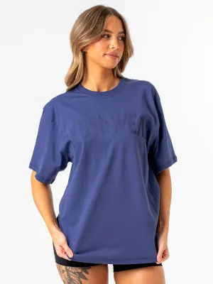 Sleek Stretch Fit Force Oversized T-Shirt - Indigo