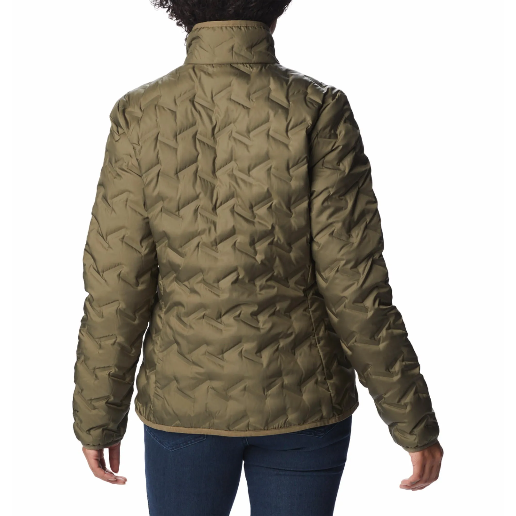 Columbia Women Green Delta Ridge II Down Jacket Run Friendly