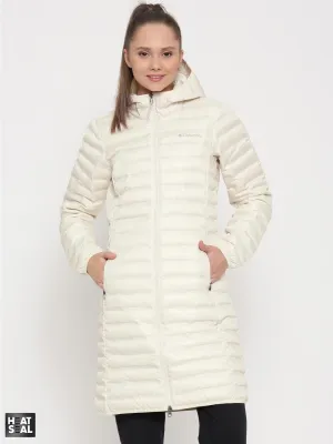 Internal Security Pocket WindproofConstruction Columbia Women White Flash Forward Long Down Jacket