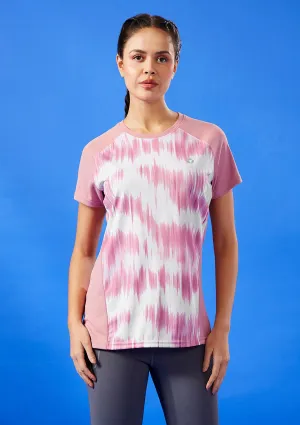 Travel Style Trend Cool Style Women Abstract Print Slim Fit Crew Neck T-shirt with TECHNO COOL 