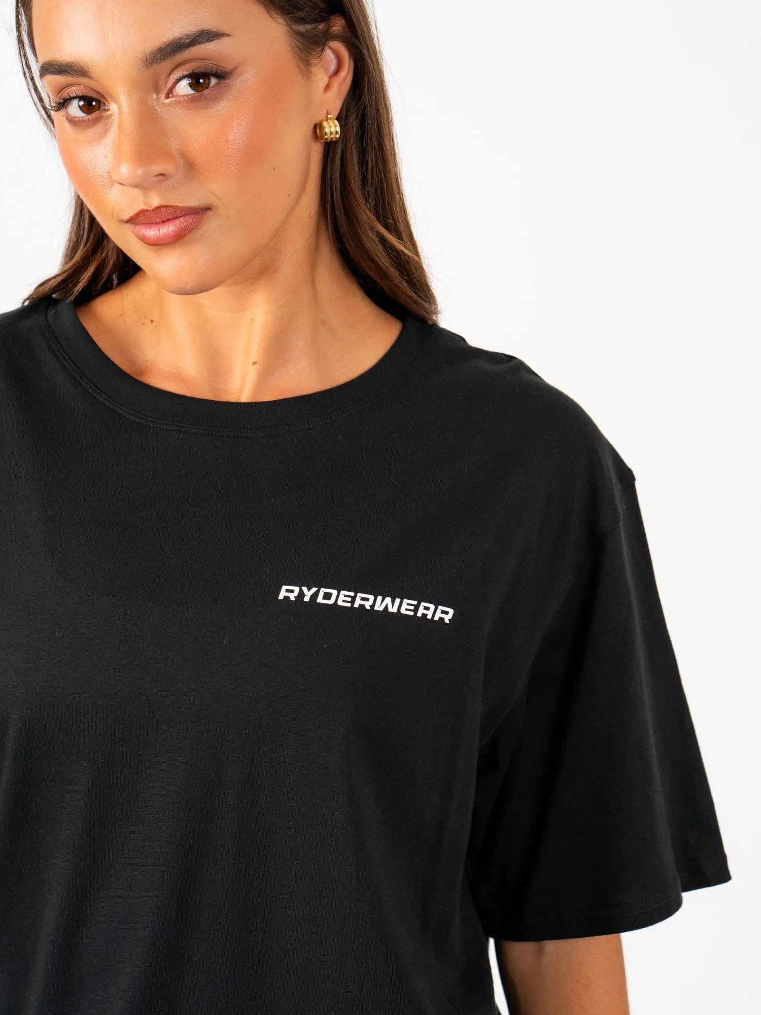Energy Oversized T-Shirt - Black Effortless Comfort Wear Taped Neckline