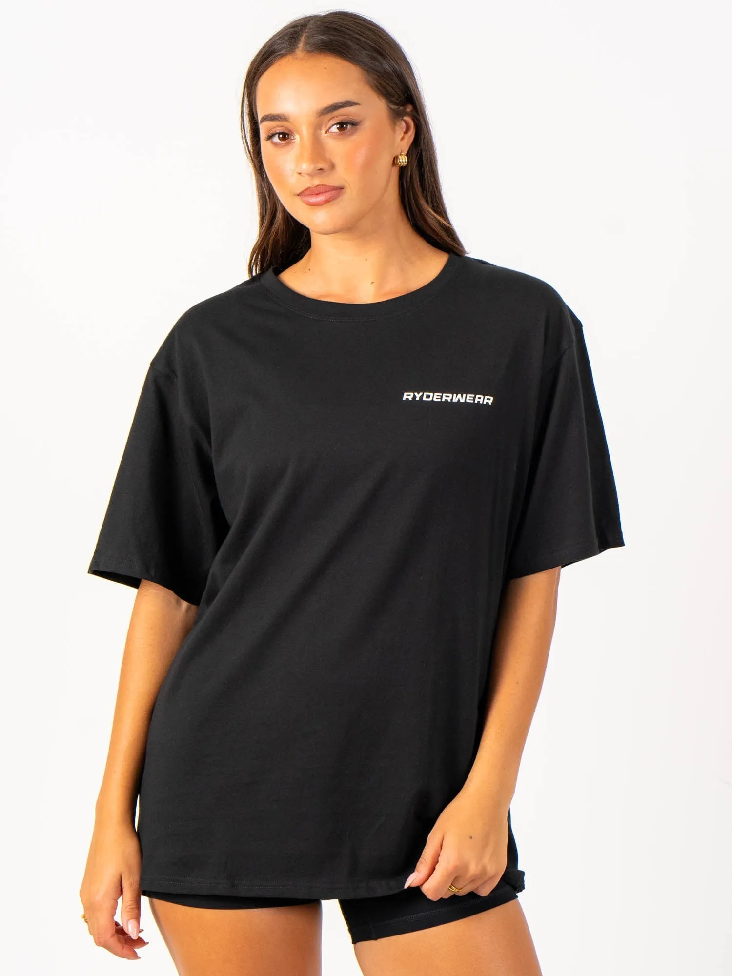 Street Casual Look Relaxed Wearable Energy Oversized T-Shirt - Black