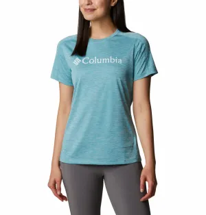 Columbia Women Blue W Zero Rules Graphic Crew (Sun Protection) Ribbed Neckline Halloween