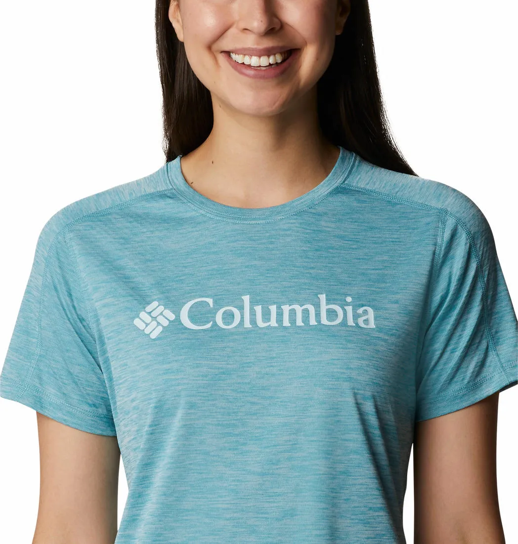 Comfy All-Day Columbia Women Blue W Zero Rules Graphic Crew (Sun Protection)