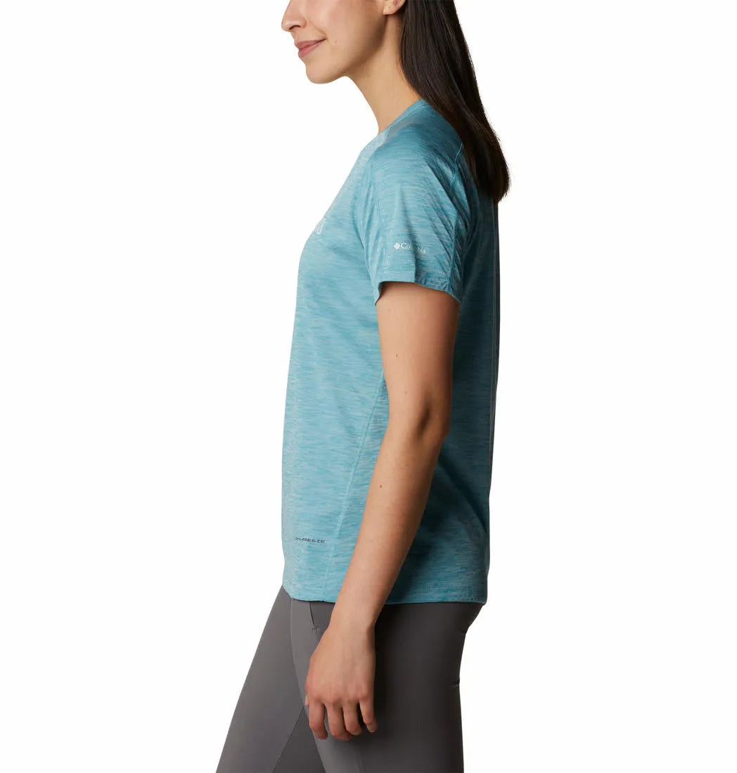 Columbia Women Blue W Zero Rules Graphic Crew (Sun Protection) Moisture Management Fabric